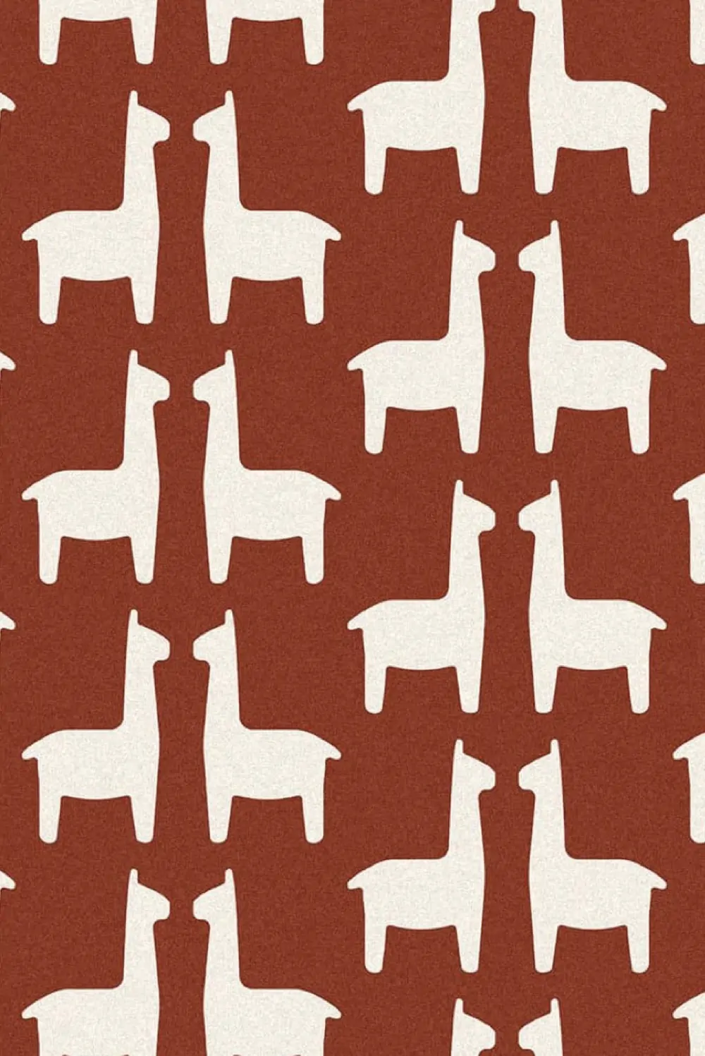 Andenos — motif de lamas sur fond terracotta